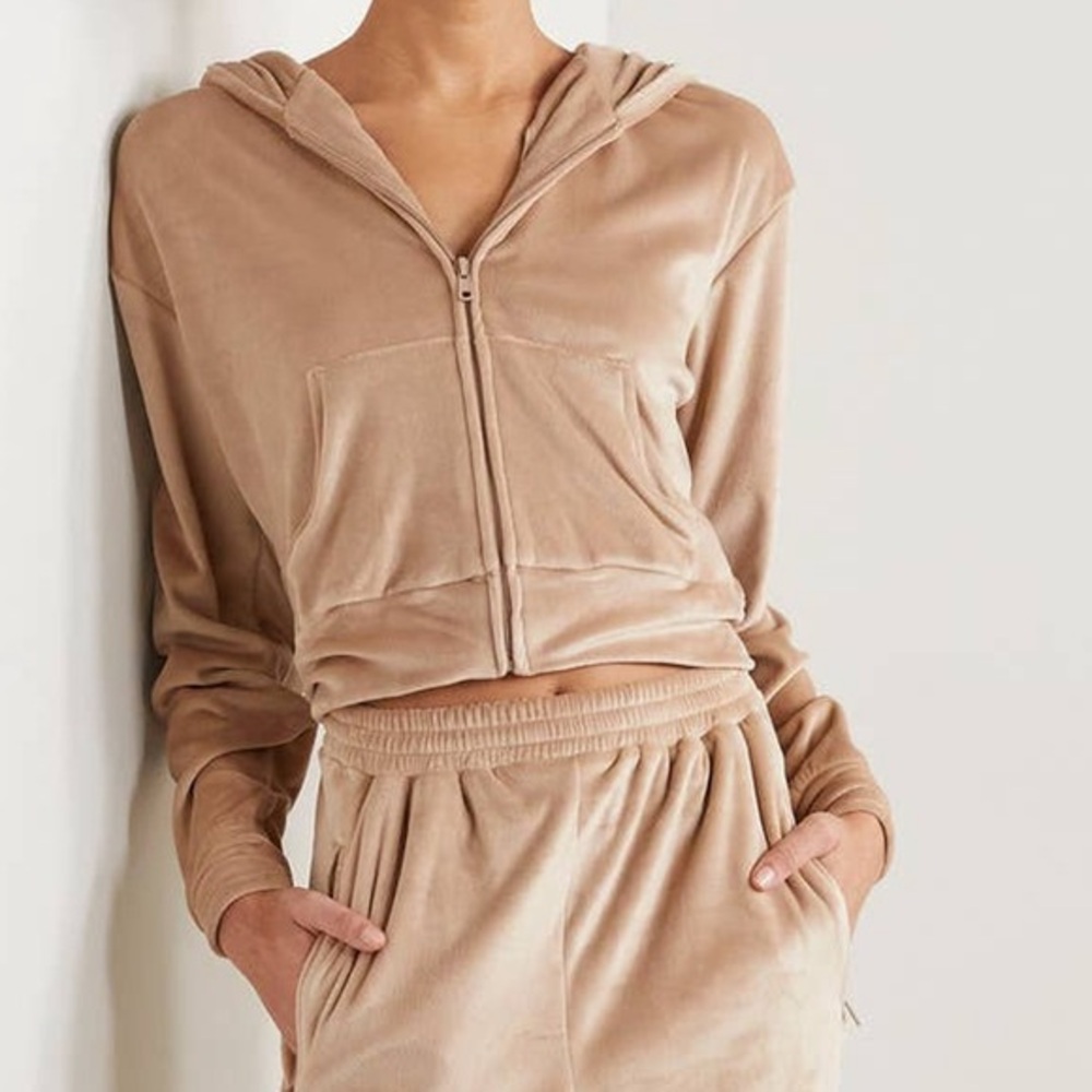 Skims Zip-Up Velour Hoodie
